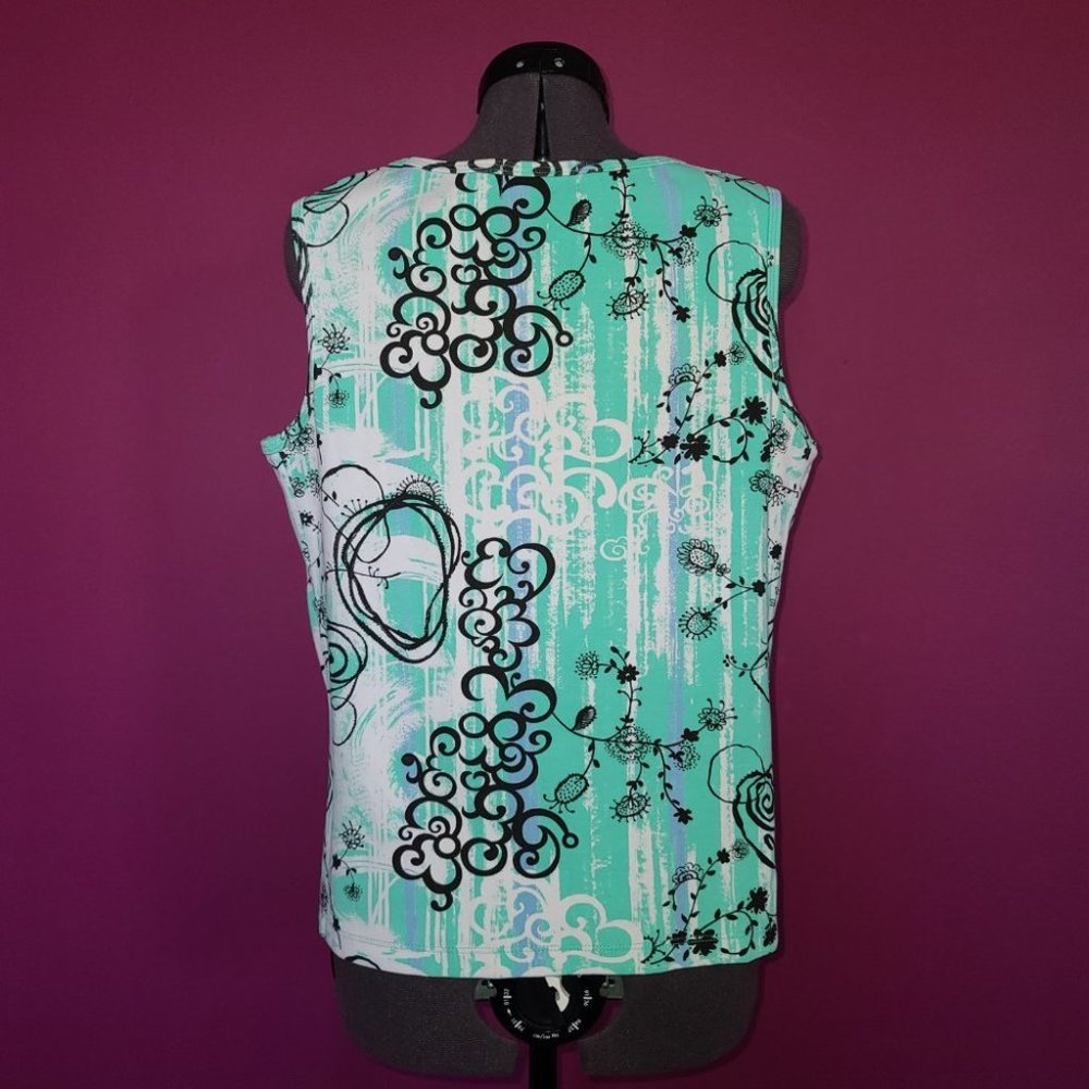 Picadilly by Fella Hamilton Paisley Tank Sleeveless Top size Medium - Picture 3 of 6